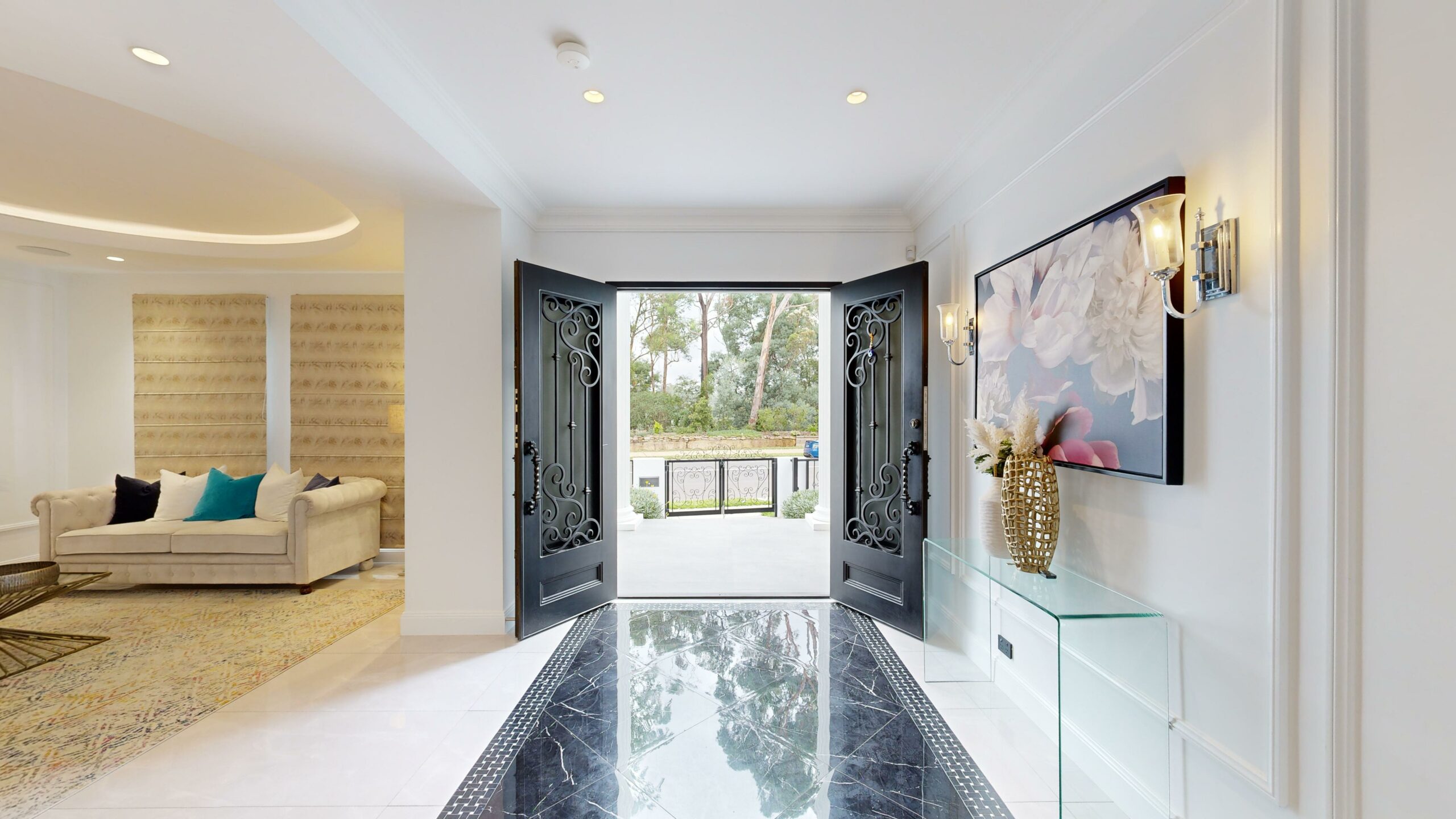 grand entrance to luxury home