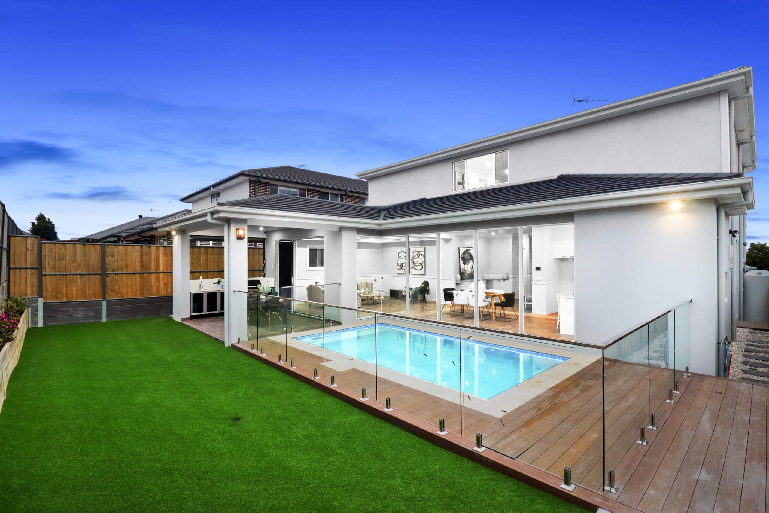 Pool area of Deepwater Circuit, North Kellyville NSW, built by BOREC HOMES PTY LTD