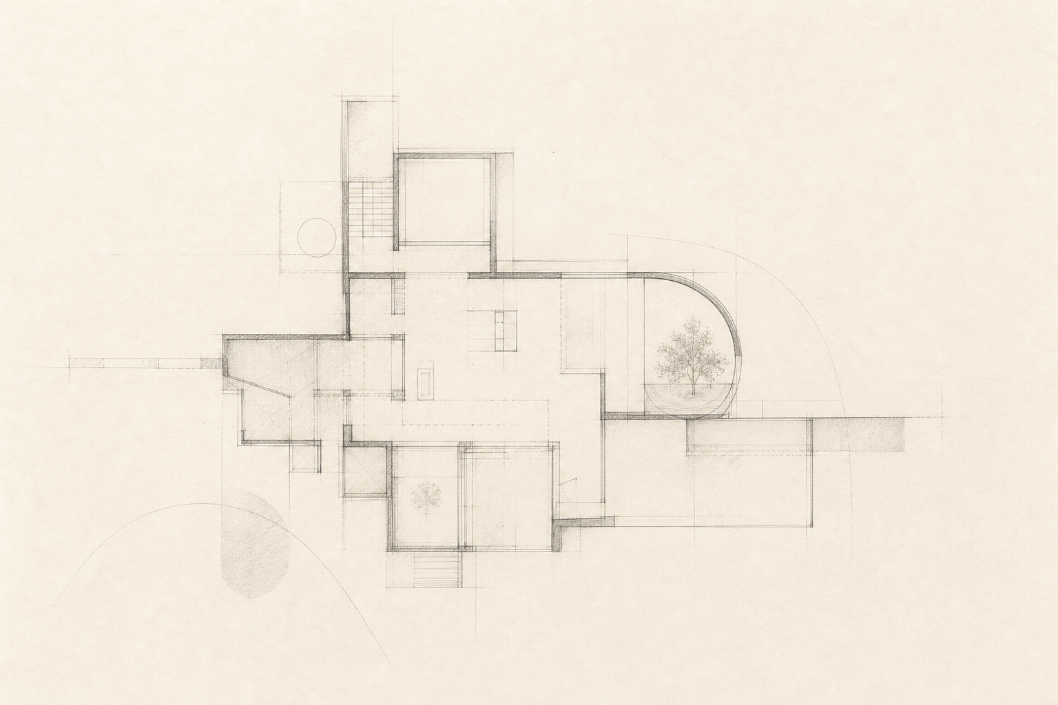 Abstract architectural plan lines