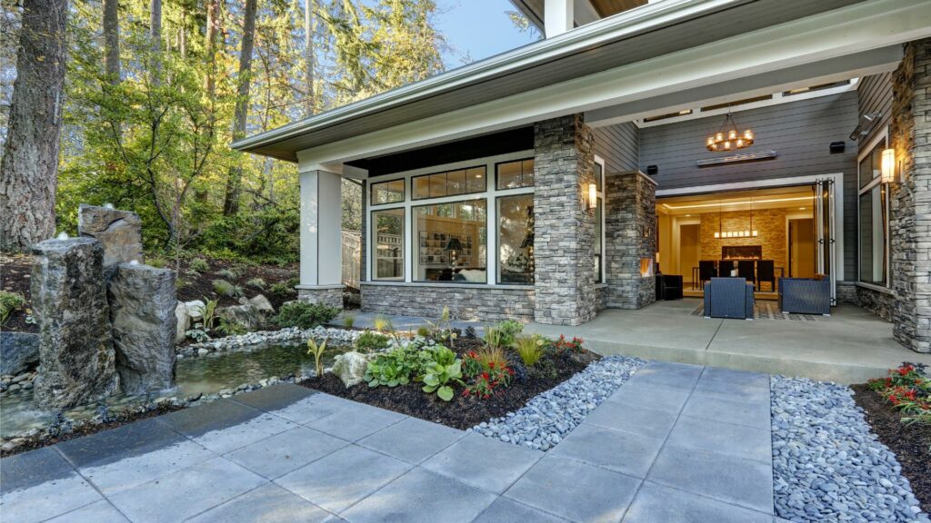 pool with clear open nature views in modern custom-build home